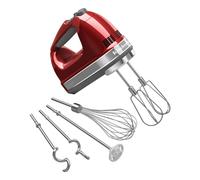 Batidora de mano digital KitchenAid de 9 velocidades con accesorios Turbo Beater II y batidor profesional - Rojo manzana caramelo