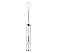 Batidora de Mano eléctrica Batidora de Leche de Mano Inalámbrica Batidora de Huevos con 2 Cabezales de Repuesto, Licuadora de Cocina Pequeña Multifuncional para Crema, Galletas, Hornear(Blanco)