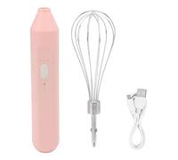 Batidora de Mano Eléctrica Batidora de Mano Recargable Juego de Batidor de Huevos Procesador de Alimentos de Mano Inalámbrico Batidor Eléctrico Recargable USB para Cocinar Hornear (Rosa)