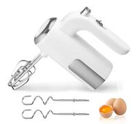 Batidora de mano eléctrica de 450 W, 5 velocidades, batidora de mano, batidora de mano, batidora de mano, batidora eléctrica de mano, con 2 varillas y 2 ganchos para amasar, para huevos, masa
