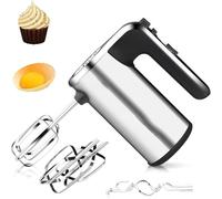 Batidora de mano eléctrica de 500 W, batidor de huevos de mano de 5 velocidades con batidor para hornear pasteles, galletas y crema batida, piezas desmontables fáciles de limpiar