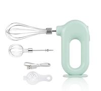 Batidora de mano recargable inalámbrica, mini 4 velocidades, ajustable, inalámbrica, USB, recargable, batidora de mano, portátil, 1500 mAh, con 2 batidores de huevos, color verde