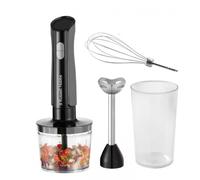 Russell Hobbs Batidora de inmersión [batidora de mano 3 en 1] Picadora eléctrica (procesador de alimentos con 3 accesorios para alimentos para bebés, batidos, sopa, 2 velocidades + pulso, acero