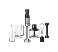 Kenwood Triblade XL Pro HBM80.322BK, Minipimer Sistema Triblade, Velocidad Variable+Turbo, Varillas Acero Inoxidable, Incluye Picadora 500ml, Cuchillas, Emulsionador, Vasos 700 y 250ml, 1200W, Negro