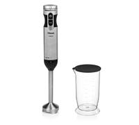 Tristar MX-4828 - Batidora de mano, Varilla de acero inoxidable extraíble, vaso medidor incluido, Función turbo, Motor de 1000 W CC, Negro y plateado