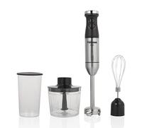 Batidora de mano Tristar MX-4839 acero inoxidable satinado y negro - 800 W - Función turbo - Taza de medir, picador y batidor incluidos