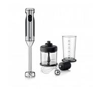 WMF Lineo - Batidora de mano 4 en 1, 700 w,vaso medidor 1 Litro, accesorio Picadora, accesorio batidor, accesorio espumador de leche Acero Inoxidable cromargan