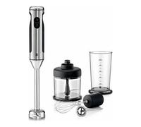WMF Lineo - Batidora de mano 4 en 1, 700 w,vaso medidor 1 Litro, accesorio Picadora, accesorio batidor, accesorio espumador de leche Acero Inoxidable cromargan