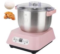 Batidora de masa vertical, amasado totalmente automático en 15 minutos y fermentación multifunción para panaderías (7 L, rosa)