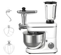 Batidora de pie 3 en 1 multifuncional, batidora de cocina eléctrica con extractor de jugos, batidora de masa con cabezal inclinable, incluye múltiples accesorios para una cocina versátil, id