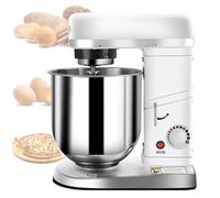 Batidora de pie, 7L/10L, 500W, blanca, batidora de pie profesional para cocina con tazón de acero inoxidable, gancho para masa, batidor de varillas y batidor para uso comercial y doméstico, 10L
