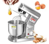 Batidora de pie, batidora de alimentos de 3 velocidades para hornear, batidora eléctrica de acero inoxidable con cuenco para mezclar, batidor y gancho de masa