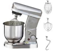 Batidora de pie eléctrica, batidora de alimentos comercial de 500 W con función de pulso, 3 velocidades, tazón de acero inoxidable, gancho para masa, batidor, batidor - Perfecta para hornear