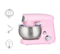 Batidora de pie eléctrica con tazón de mezcla de 3.5L, 6 velocidades, cabezal inclinable, protector contra salpicaduras, incluye batidor, gancho para masa y batidor de globo para hornear y c