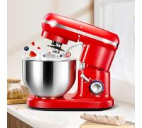 Batidora de pie eléctrica de 1000 W con cabezal inclinable, recipiente de acero inoxidable de 5 L con batidor de gancho para masa K-beater para hornear y cocinar