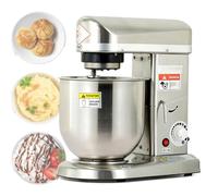 Batidora de pie eléctrica para masa, comercial con recipiente de acero inoxidable de 10 l, batidora de cocina de 3 velocidades, incluye batidor de huevos, gancho para masa y batidor para uso