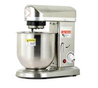 Batidora de pie eléctrica para masa, comercial para panadería y pizzería, capacidad de 7 l con tazón, gancho para masa, batidor de alambre y mazo.