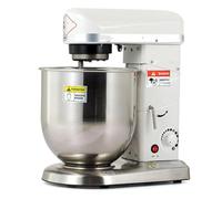 Batidora de pie eléctrica para masa, comercial para panadería y pizzería, capacidad de 7 l con tazón, gancho para masa, batidor de alambre y mazo.