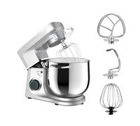 Batidora de pie | Mezclador de masa resistente de 1700 W con 6 velocidades | Base antideslizante y 3 accesorios para panaderos caseros y entusiastas de la cocina