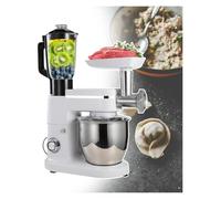 Batidora De Pie para El Hogar/Comercial, Batidora Batidora Exprimidora, Batidora De Cocina 3 En 1, Cuerpo con Bordes De Metal Abs, Gran Capacidad para Satisfacer Varios Escenarios White