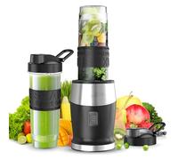 Batidora de Vaso, 500W Batidora Smoothies, Mini Batidora Portatil Batidora de Vaso Individual con 2 Botellas de 570 ml de Plástico Tritan, Licuadora para Zumos, Batidos, Verduras, Frutas