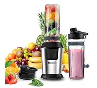 Batidora de Vaso, 500W Batidora Smoothies, Mini Batidora Portatil Batidora Vaso con 2 Botellas de 600 ml de Plástico Tritan, Batidora de Vaso Individual para Zumos, Batidos, Verduras, Frutas