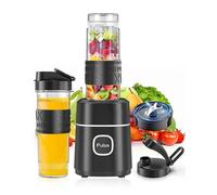 Batidora de Vaso, Licuadora de 500 W con 2 Botellas Tritan de 570 ml Libre de BPA, Batidora de Vaso Portatil, Poco Ruido, Fácil de Limpiar, 4 Cuchillas para Verduras, Frutas, Batidos y Malteadas