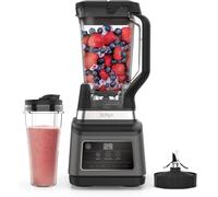 Ninja Batidora de vaso 2 en 1, 1200 W, 3 programas automáticos, 4 ajustes manuales, tecnología Auto-iQ, Jarra de 2,1 l y vaso de 700 ml, piezas aptas para lavavajillas, en negro, BN750EU
