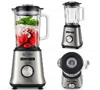 Batidora de vaso NUTRI-BLENDER GLASS+ Licuadora de alta potencia con jarra de cristal 1800W, 1.8L Acero inoxidable (plateado)