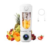 Batidora de Vaso Portatil, 700 ml Mini Licuadora, Blender Smoothie Maker con 12 Cuchillas, Batidora Batidos Pequeña, para Gimnasio, Oficina, Acampadas, Viajes(1500 mAh, Blanca)