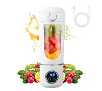 Batidora de vaso portátil, 700ml Licuadora Portátil con 12 Cuchillas Mini Licuadora para Zumos y Batidos Recargable Trituradora de Alimentos Vaso Exprimidor de Tapa para Cocina,Deporte,Camping(Blanco)