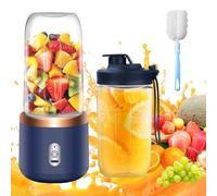 Batidora de Vaso Portatil, TGKYK 400ML Mini Licuadora Portatil con Vasos, Cepillos y 6 Cuchillas, Cargador USB Batidora Portatil Batidos para la Preparación de Batidos, Zumos, Smoothies
