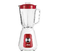 Ufesa BS4717 Ruby Red Batidora de Vaso, 1500W Potencia Max, Jarra de Cristal de 1.5L, 2 Velocidades + Pulse, Cierre Hermético, Pica hielo, 4 Cuchillas de Acero Inoxidable, Libre de BPA, Blanco/Rojo