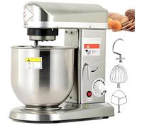 Batidora eléctrica 3 en 1, batidora de alimentos comercial,con gancho para masa, batidor y varillas,batidora de repostería, batidora de 3 velocidades con cabezal inclinable para pasteles Silver-10L