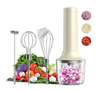 Batidora eléctrica de cocina, batidora eléctrica inalámbrica recargable, batidor eléctrico y batidora para picar, picar y puré, mini eléctrica de 4 velocidades, 300 ml