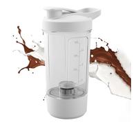 Batidora eléctrica de proteínas - Botella eléctrica para mezclar proteínas, licuadora de batidos alimentada por batería, recipiente extra resistente a derrames, base compacta de carga USB, taza de