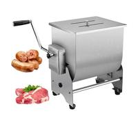 Batidora manual de carne con manivela de acero inoxidable, capacidad de 33 libras para una mezcla eficiente de ingredientes y fácil operación