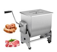 Batidora manual de carne, picadora de carne de acero inoxidable con tolva, máquina comercial de relleno de carne para pollo, pescado, carne de res, equipo de procesamiento de carne de cocina