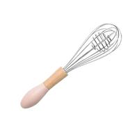 Batidora Manual de huevos con mango madera, batidor acero inoxidable, masa, crema, agitador, herramientas cocina for hornear, 3 uds para Mezclar(10 inch)