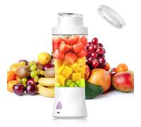 Batidora portátil de 700 ml, potente mini batidora para llevar, batería de 6000 mAh, batidora portátil para picar hielo y frutas, tapa a prueba de fugas, exprimidor sin BPA, color blanco