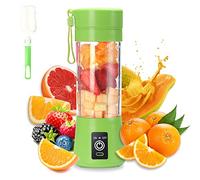 Batidora Portatil,Licuadora Portátil Para Smoothies o Batidos,380 ml Con 6 Cuchillas,Mini Fresh Juice Botella licuadora Batidora Electrico USB, Para el Hogar al Aire Libre Viajes (Verde)