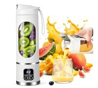 Batidora portátil para hacer smoothie, mini batidora para llevar, 450 ml, recargable, vaso con pantalla LED, 12 cuchillas, sin BPA, batidora portátil para batidos, zumos y batidos (2 - verde)