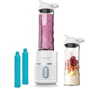 Cecotec Batidora de Vaso Portátil para Smoothies Power Titanium 500 EasyGo. 500 W, 4 Cuchillas con Recubrimiento de Titanio Negro, 2 Vasos de 600 ml con Tapa Antifuga, 2 Tubos Refrigeradores