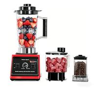 Batidora Profesional 3L,licuadoras para zumos y batidos, 3 Jarras,Cuchillas de Acero Inoxidable,15 Velocidades Ajustables,Batidora para Batidos, Granizados y Frutas (3 en 1 Rojo)