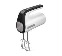 Taurus Station Inox - Batidora amasadora de repostería, 500W, 5 velocidades, función turbo, 2 tipos varillas: amasadoras y batidoras, varillas extraíbles, libre BPA, ergonómica, compacta, blanco/negro