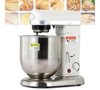 Batidora vertical, batidora eléctrica de pie, batidora compacta comercial de 3 velocidades, incluye batidor mezclador de acero inoxidable y gancho para amasar (blanca).