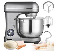 Batidora vertical para masa, batidora industrial de 2000 W - Batidora de pie de gran capacidad de 10 L con 8 velocidades, gancho para masa, gancho mezclador y batidor de huevos para panaderí