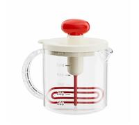 Batidoras de pie, Vaso Mezclador Manual Tipo Prensa, Batidor De Huevos Transparente Gran Capacidad, Utensilio Cocina Para Agitar, 6 Uds,para hornear(Red)