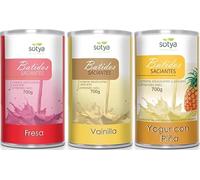 Batidos Saciantes Sustitutivos de Comida para Adelgazar, Pack 3 Sabores (Yogur de Piña, Fresa y Vainilla), Control de Peso y Saciedad, 700 g