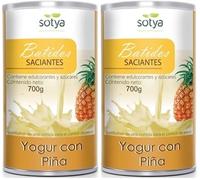 Batidos Saciantes Sustitutivos de Comida para Control de Peso Pack 2x700gr Yogur con Piña Fibra, Proteínas, Vitaminas y Café Verde Dieta Hipocalórica